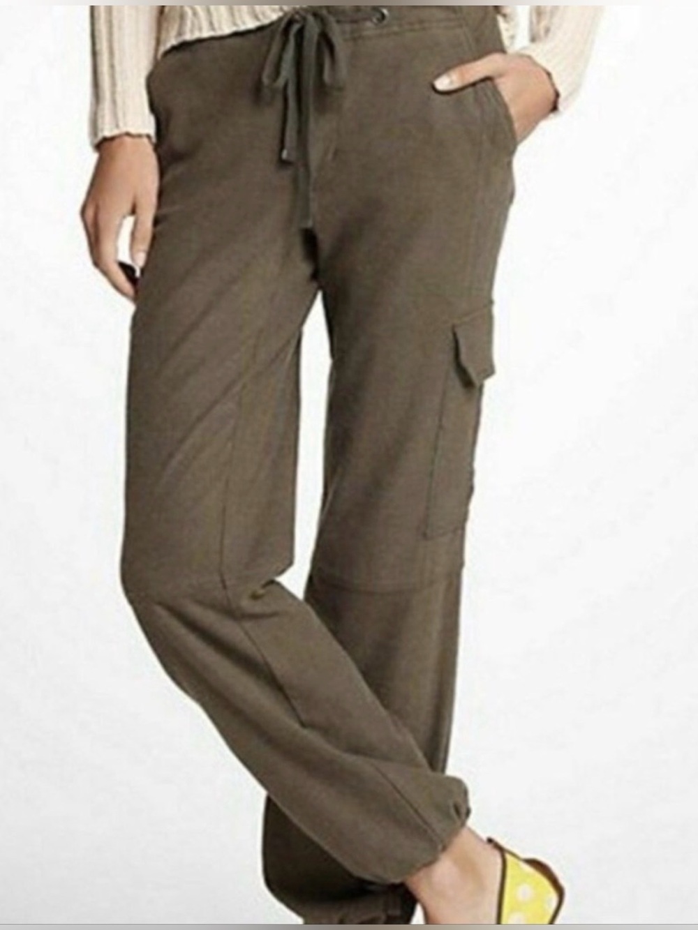 Anthropologie Daughters of the Liberation Brushed Drawstring Cargo Joggers sz 2